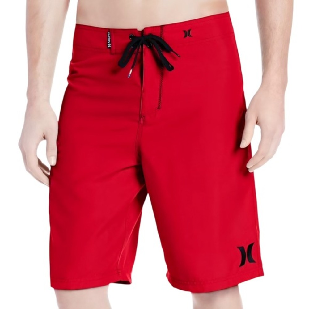 Hurley Red & Black One and Only Surf Swim Trunks Swimsuit- Men's Size 30 / Small